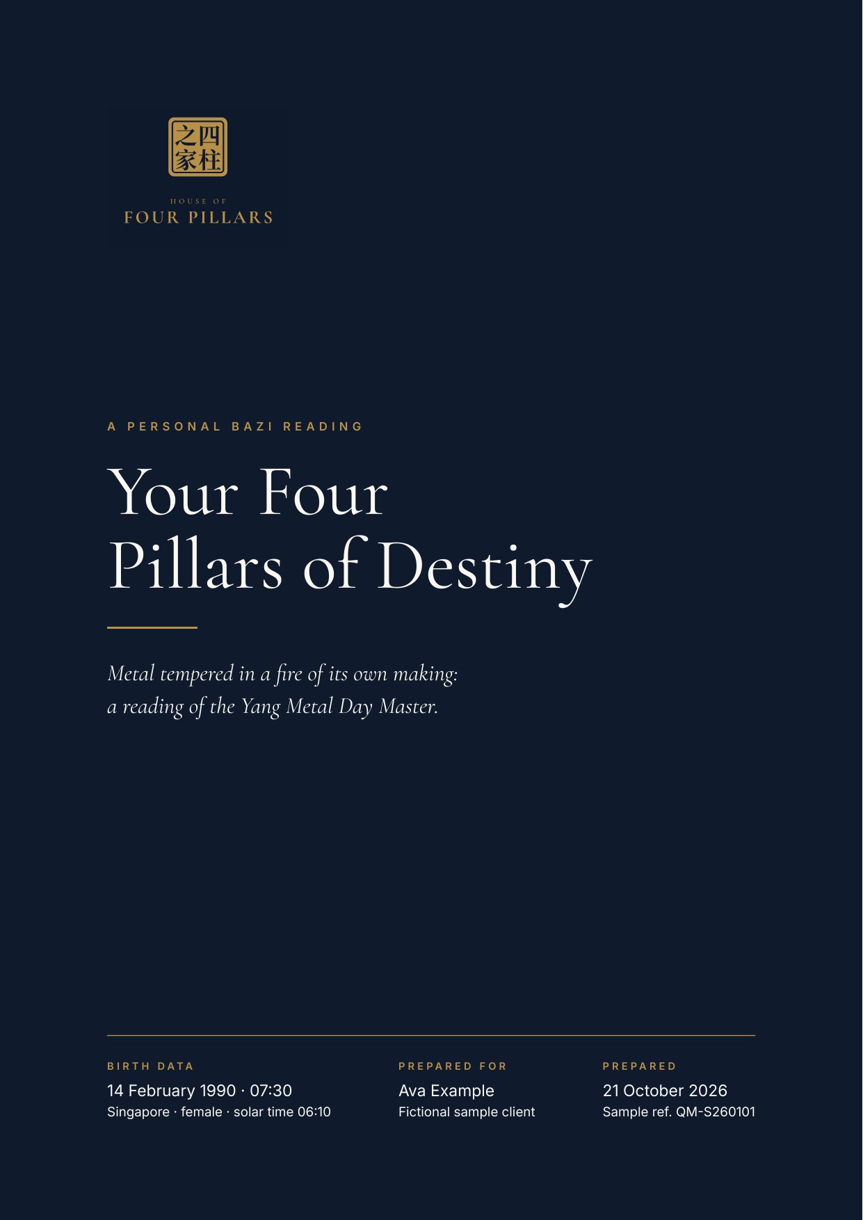 Page 1, Cover (fictional sample)