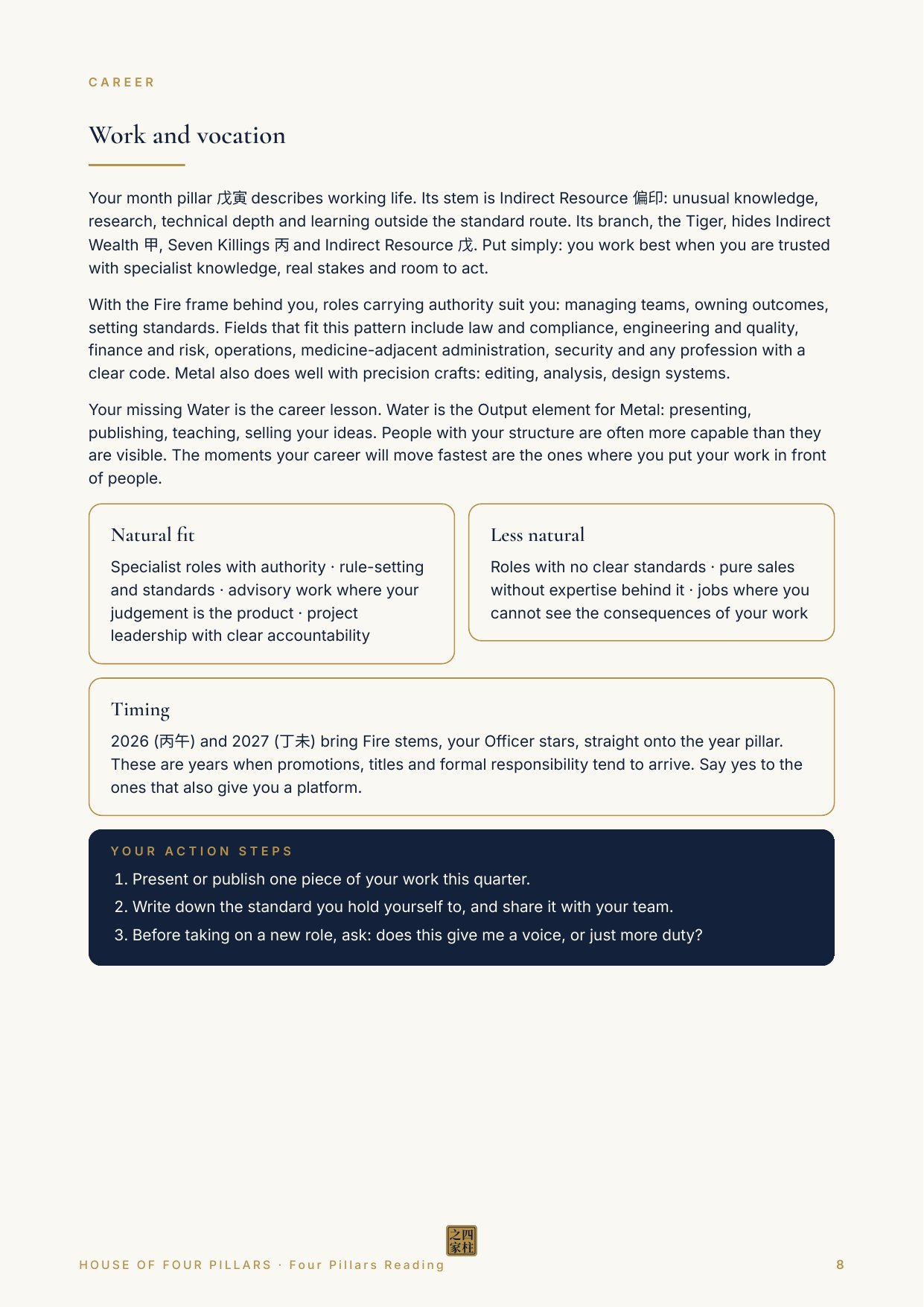 Page 8, Career (fictional sample)